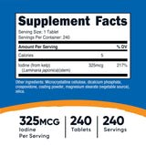 Nutricost Kelp Tablets: detalle de tabletas para una deglución suave.