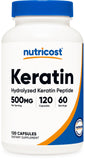 Nutricost Keratina Hidrolizada cápsulas en botella, apoyo diario para la rutina de bienestar