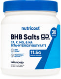 Nutricost Keto BHB salts: botella visible para energía cetogénica.