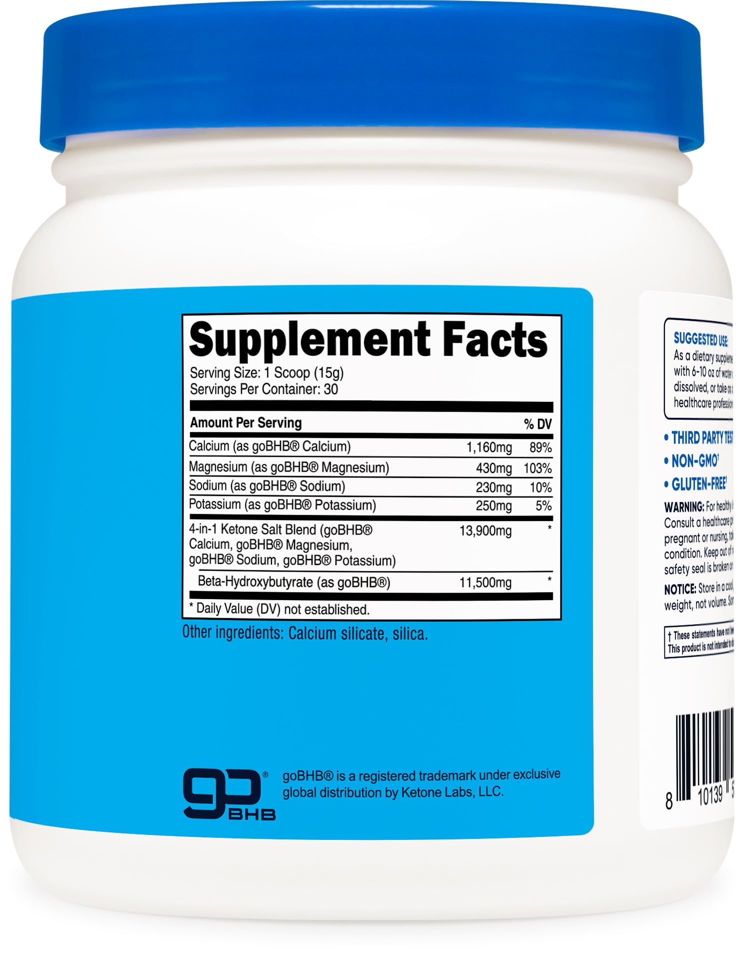 Nutricost Keto BHB salts: polvo sin sabor listo para mezclar.