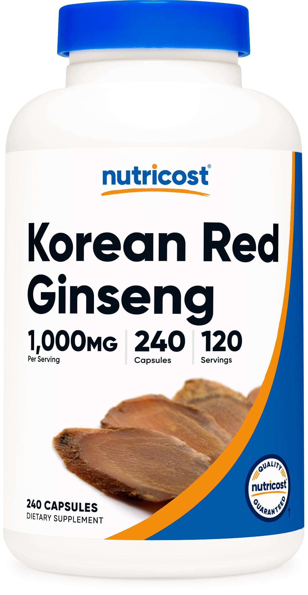 Nutricost Ginseng Coreano 1000 mg, cápsulas para energía diaria y rutina