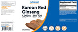 Nutricost Ginseng Coreano, botella de 120 porciones para la suplementación