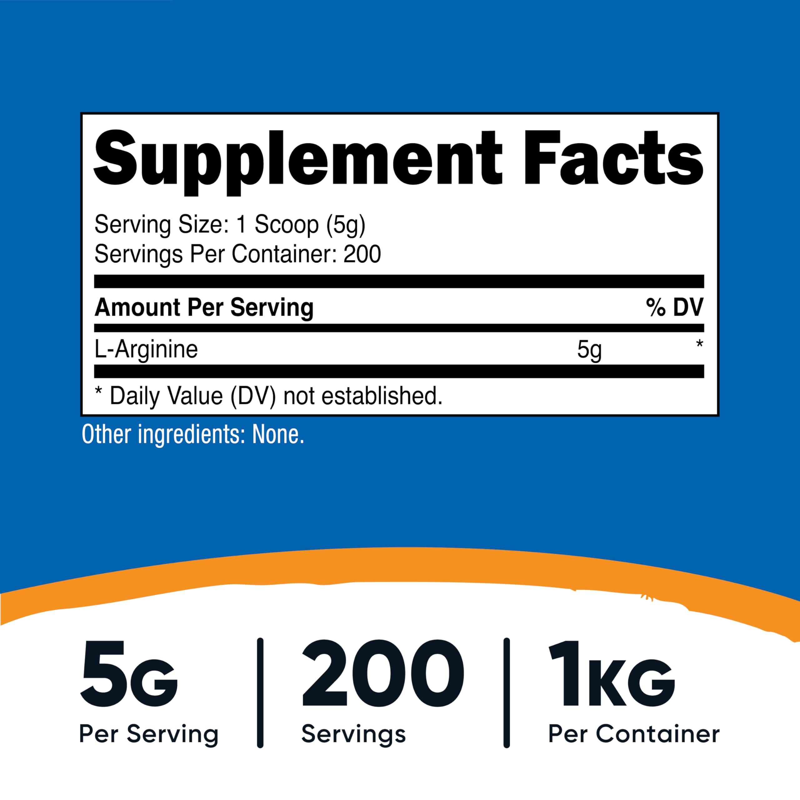 Nutricost L-Arginina: medición de 5 g por porción para consistencia.