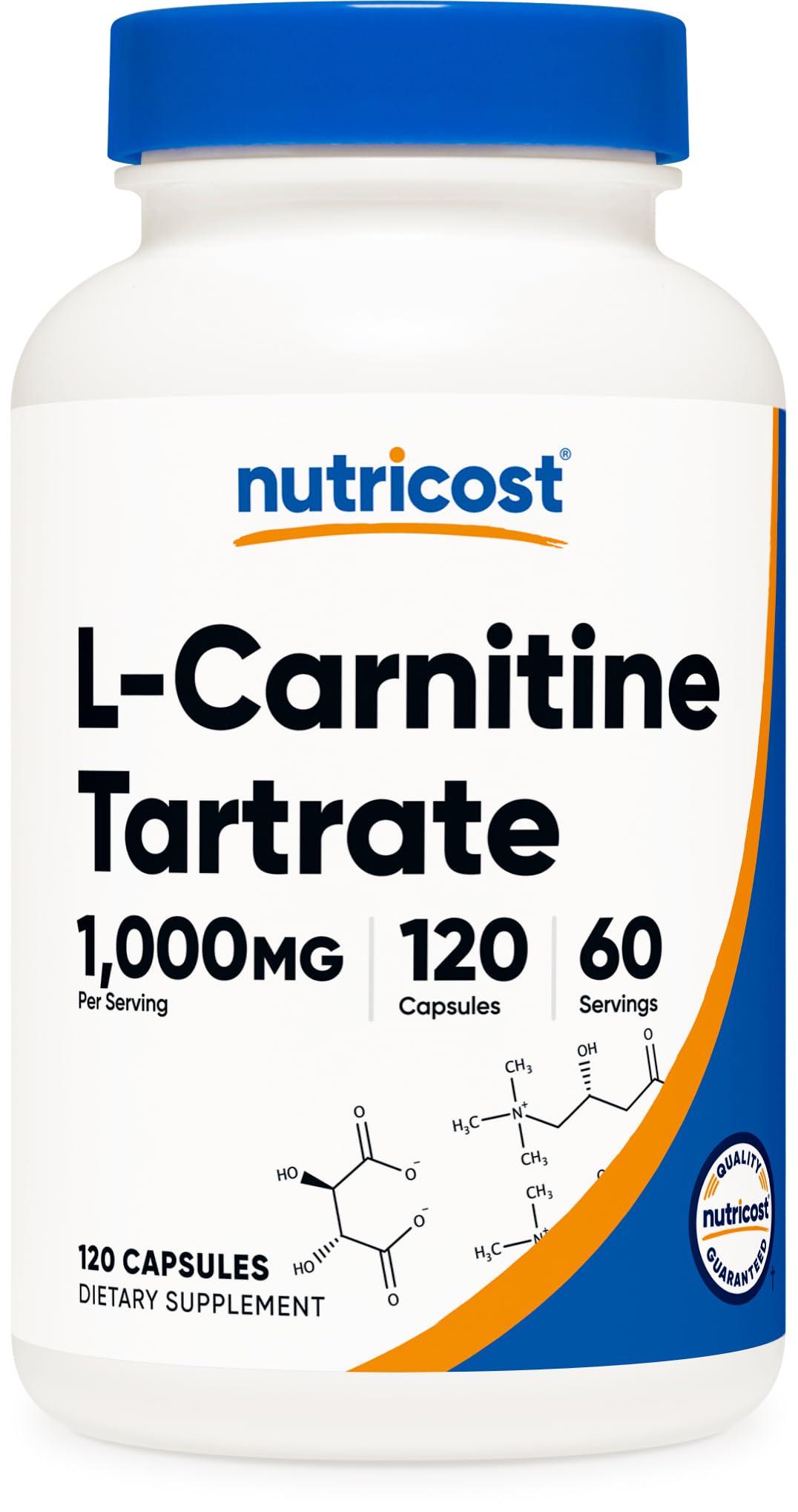 Nutricost L-Carnitina Tartrato 1000mg cápsulas en bote para uso diario