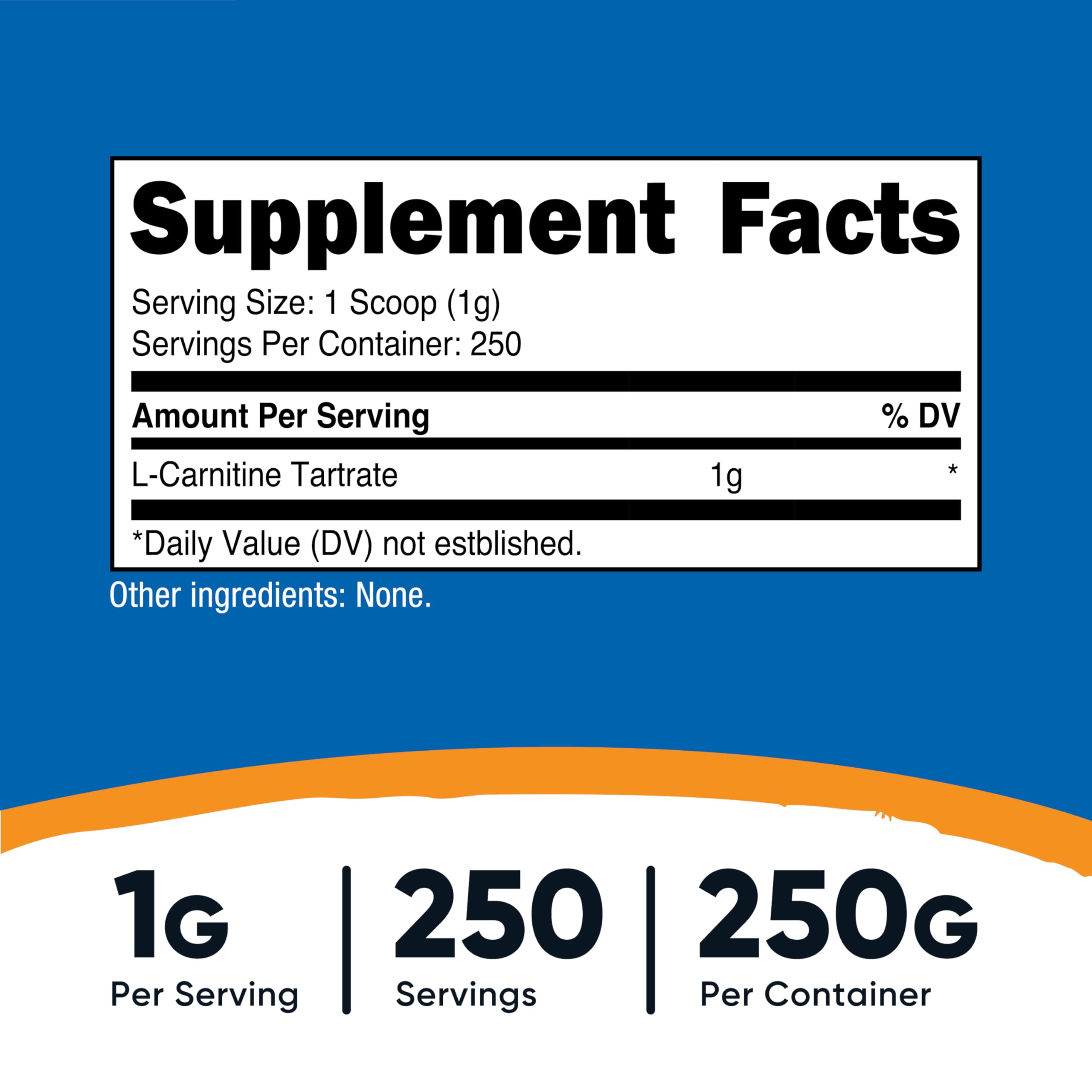 Cuchara medidora de Nutricost L-Carnitina Tartrato para dosificación constante