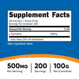 L-Carnosina Nutricost, 200 porciones, incluye cucharón para dosificar con precisión.