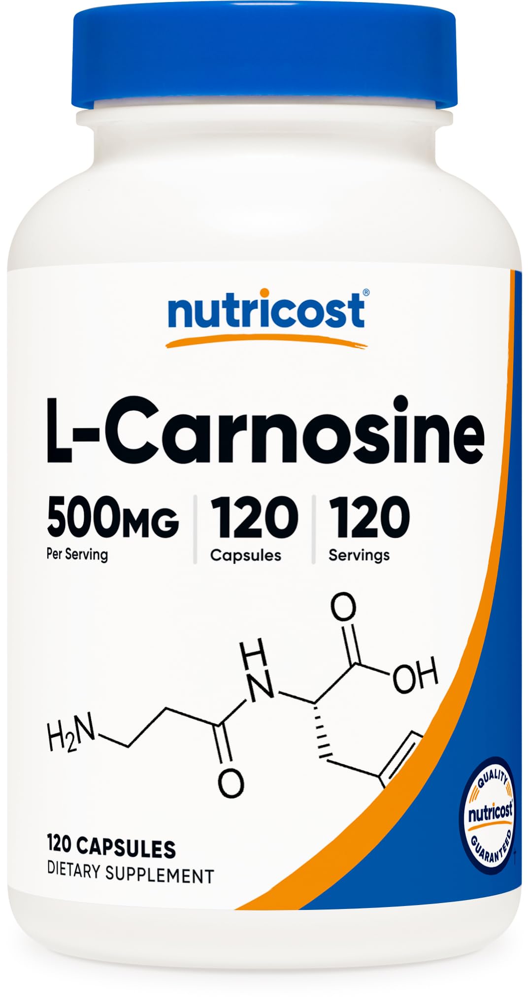Nutricost L-Carnosina 500 mg, frasco de 120 cápsulas para uso diario