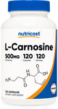 Nutricost L-Carnosina 500 mg, frasco de 120 cápsulas para uso diario
