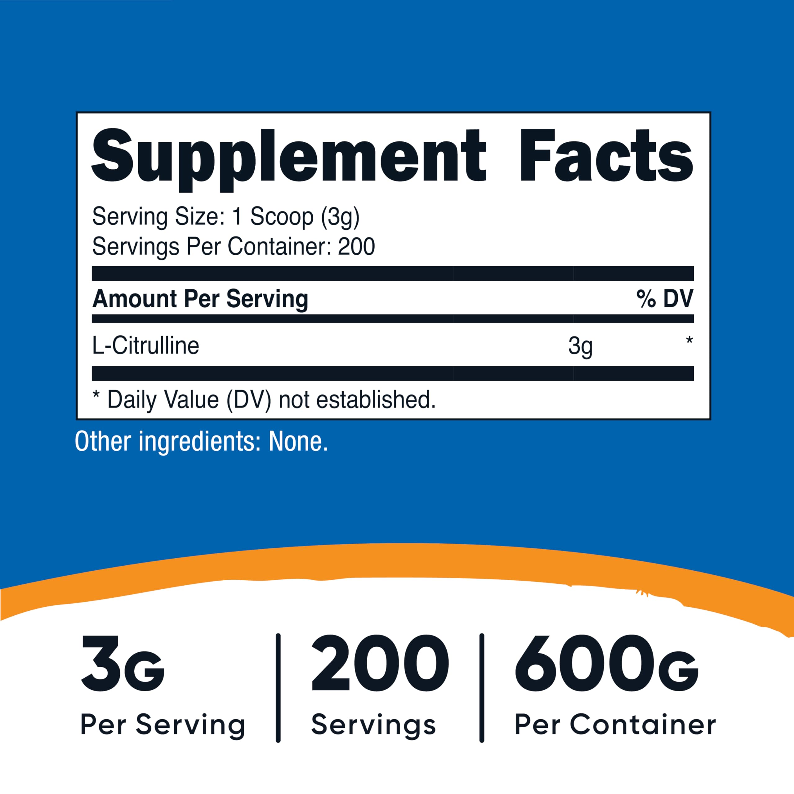 Nutricost L-Citrulina Base porciones 200 para plan de entrenamiento