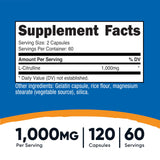 Nutricost L-Citrulina cápsulas detalle, 500 mg por cápsula para uso diario