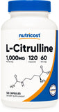 Nutricost L-Citrulina frasco frontal, apoyo pre-entrenamiento