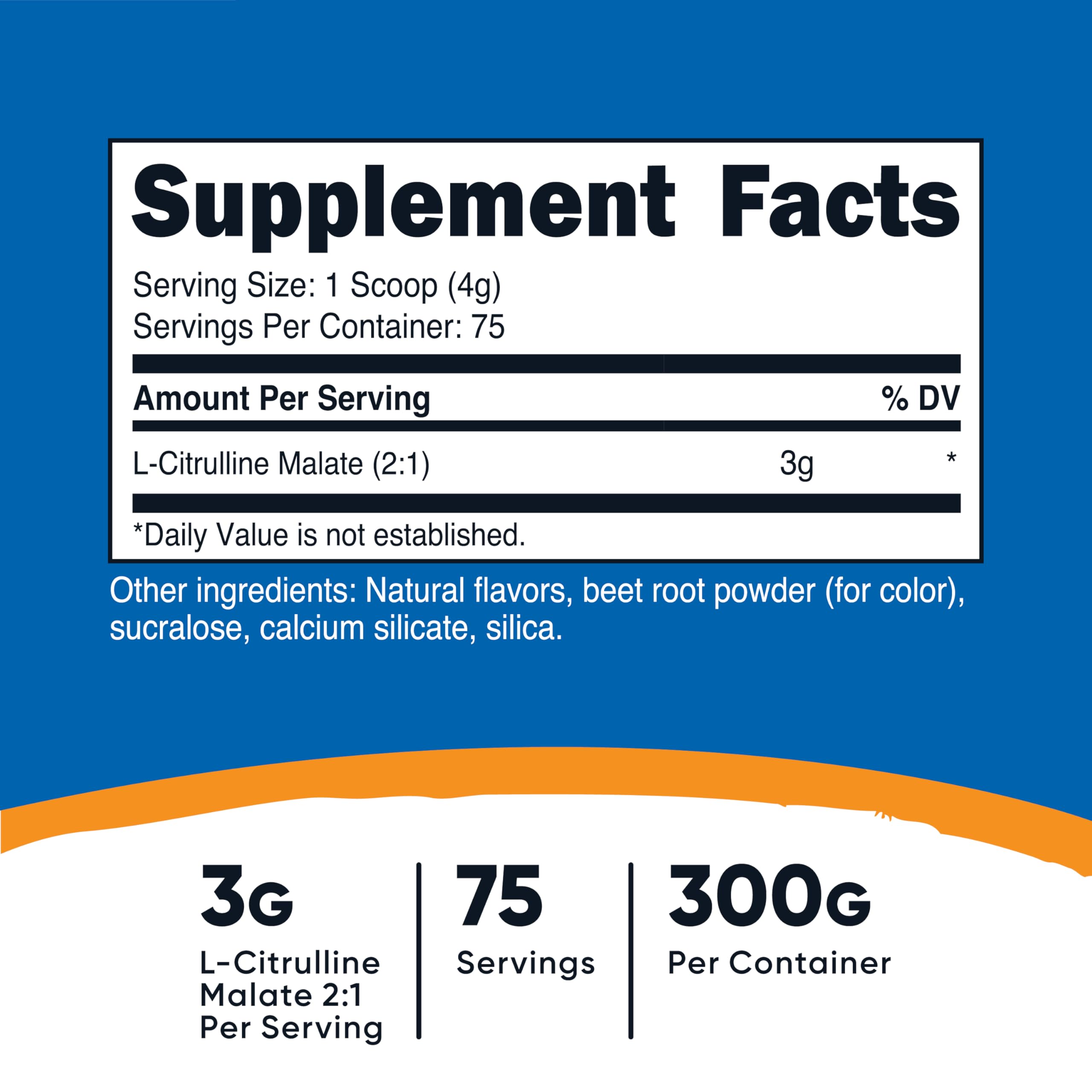 Nutricost L-Citrulina Malato 2:1, mezcla-fruta-punch en agua para más energía previa al entrenamiento.