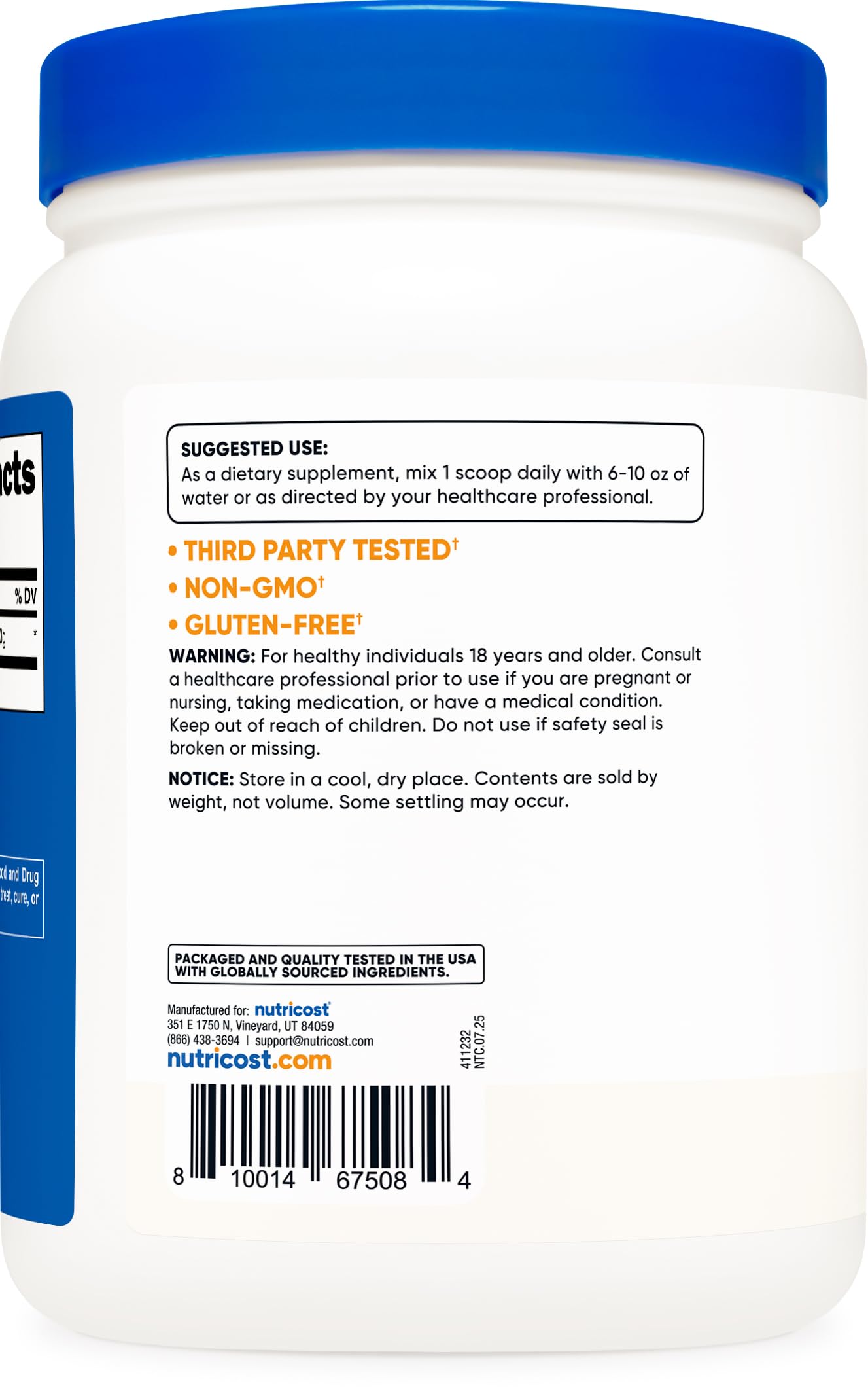 Nutricost L-Citrulina Malato proceso NSF GMP FDA, garantía de calidad