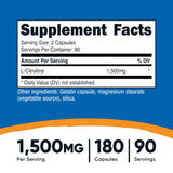 Nutricost L-Citrulline 1500mg botella, sin gluten y libre de OGM.