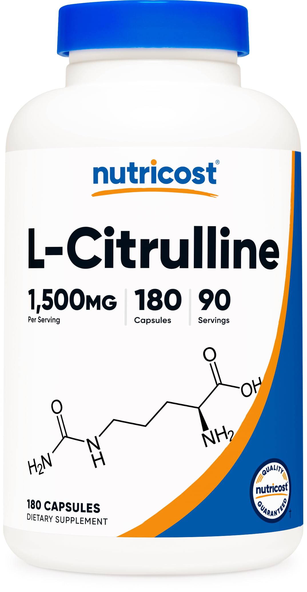 Nutricost L-Citrulline 1500mg cápsulas, apoyo al rendimiento durante entrenamientos.