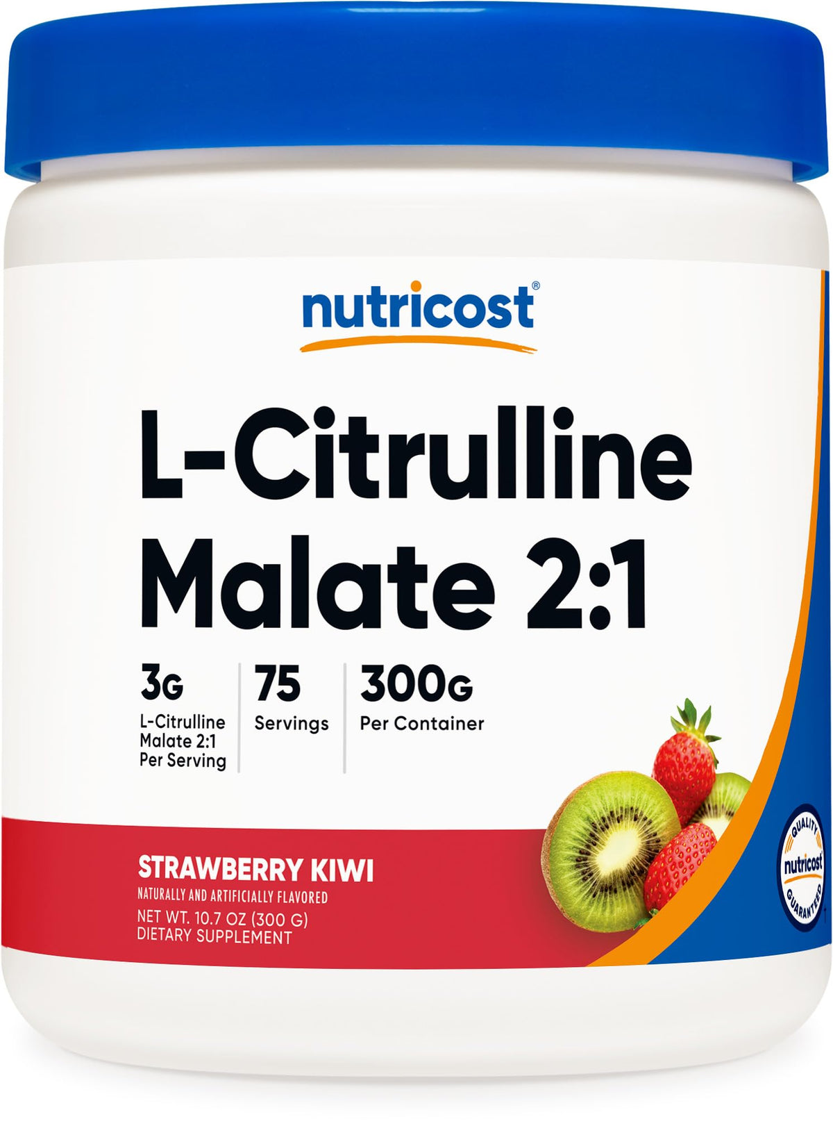 Nutricost L-Citrulline Malate 2:1, sabor Fresa Kiwi, ideal para entrenar