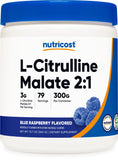 Nutricost L-Citrulline Malate 2:1 Frambuesa Azul, bote; sabor agradable para entrenamientos