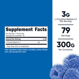 Nutricost L-Citrulline Malate 2:1 Frambuesa Azul, porción; 3 g por toma
