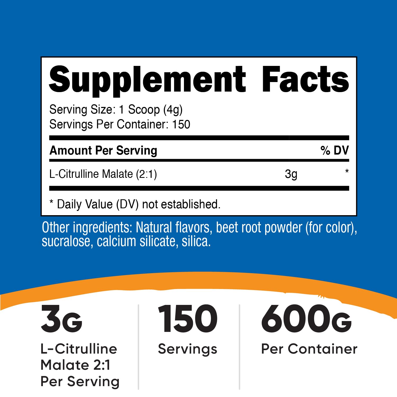 Nutricost L-Citrulline Malate 2:1 polvo, fruta punch, favorece la entrega de oxígeno durante el ejercicio.