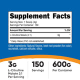 Nutricost L-Citrulline Malate 2:1 polvo, fruta punch, favorece la entrega de oxígeno durante el ejercicio.