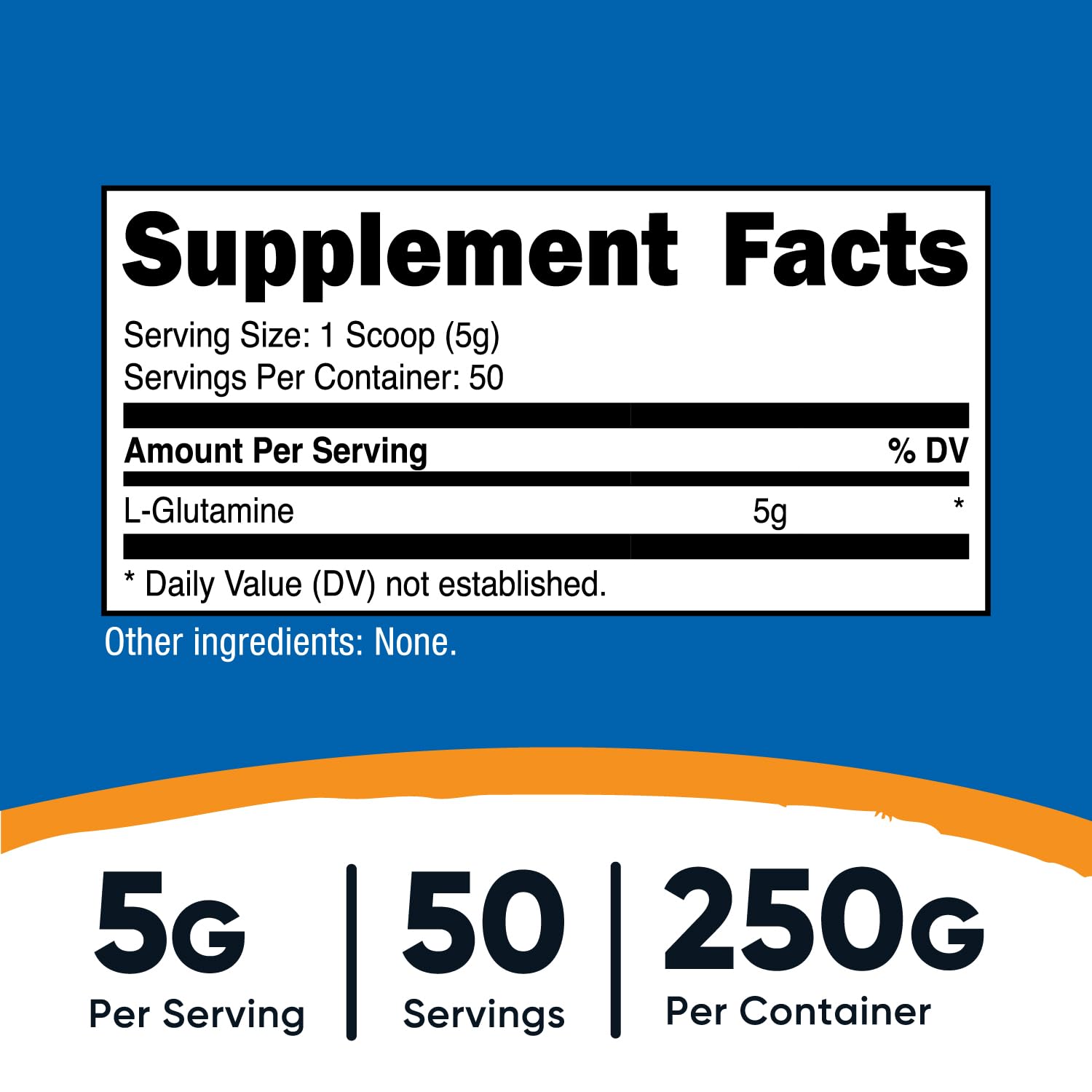 Nutricost L-Glutamina con cuchara medidora para porciones precisas.