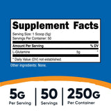 Nutricost L-Glutamina con cuchara medidora para porciones precisas.