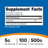 Nutricost L-Glutamina con cuchara medidora para porciones consistentes.