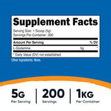 Nutricost L-Glutamina con dosificador, medición precisa para entrenamientos.