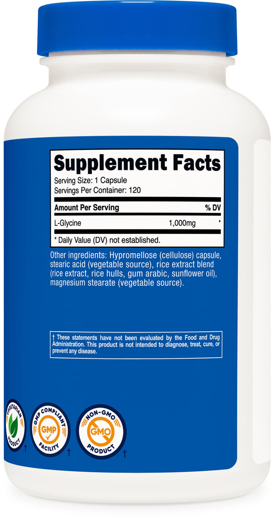 Nutricost L-Glycine sin gluten y sin OGM para una dieta consciente