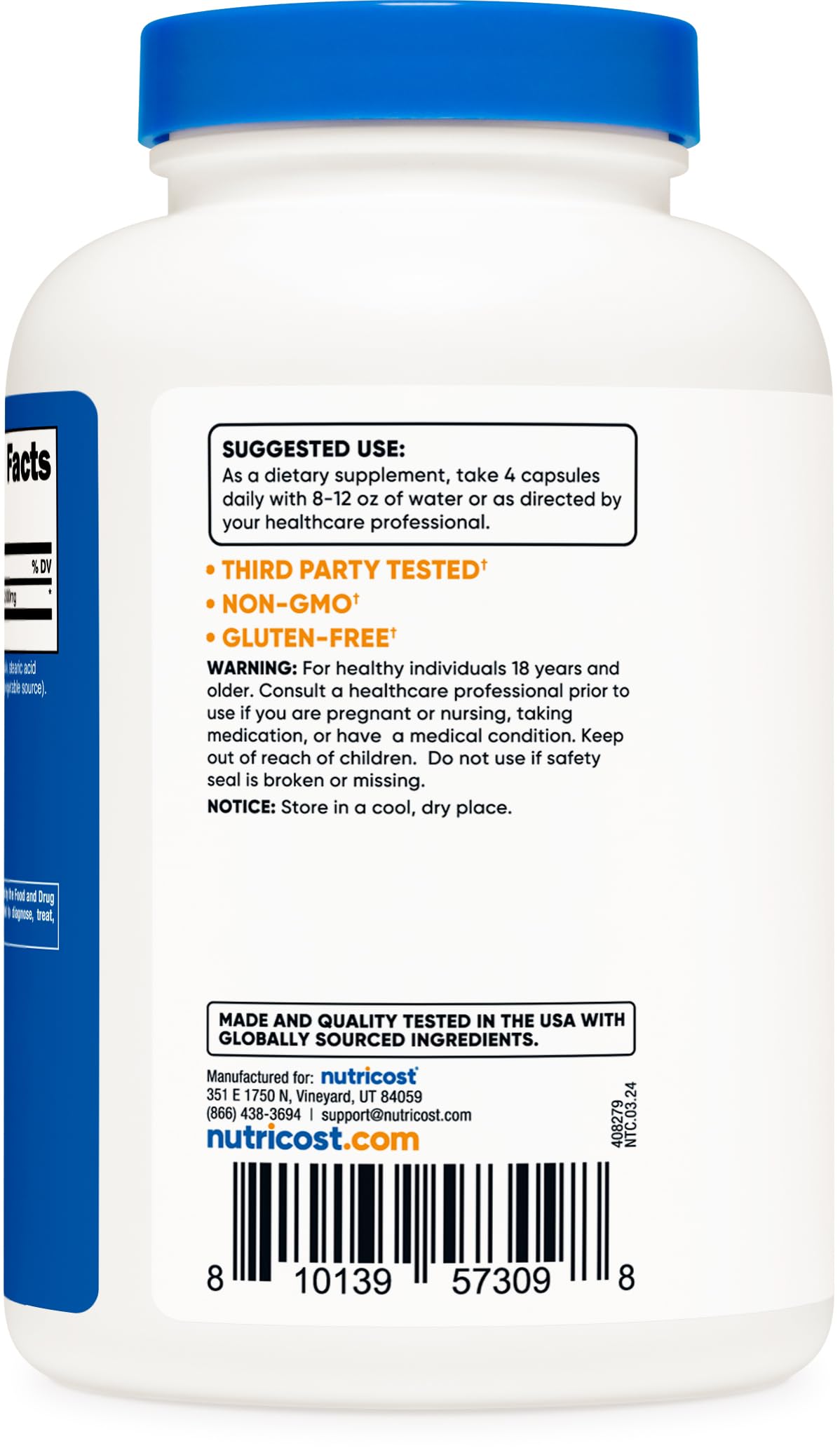 Nutricost L-Isoleucina: cápsulas listas para entrenamientos.