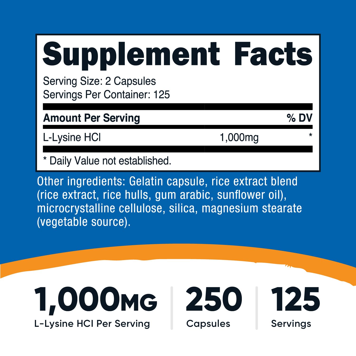 Nutricost L-Lisina, cápsulas en primer plano, fuente de lisina esencial.