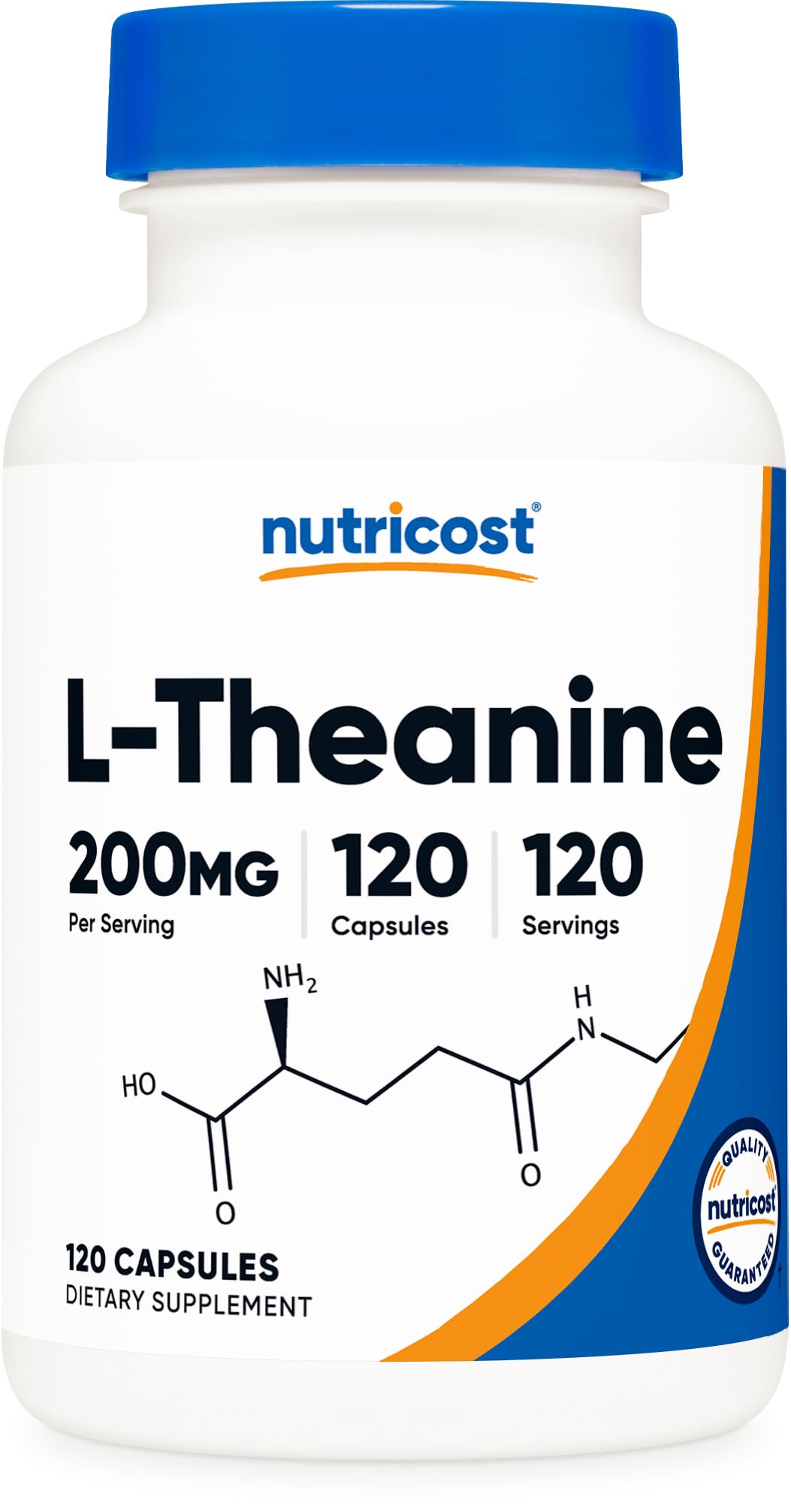 Nutricost L-Theanine: botella con cápsulas para uso diario