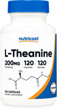Nutricost L-Theanine: botella con cápsulas para uso diario