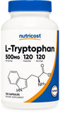 Nutricost L-Tryptophan 500mg: botella de cápsulas para uso diario