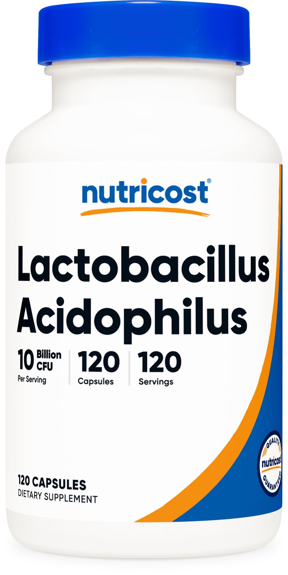 Nutricost Lactobacillus Acidophilus: cápsula de 10 mil millones CFU para apoyo intestinal.