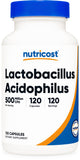 Nutricost Lactobacillus Acidophilus cápsulas: 500 millones CFU para apoyo intestinal