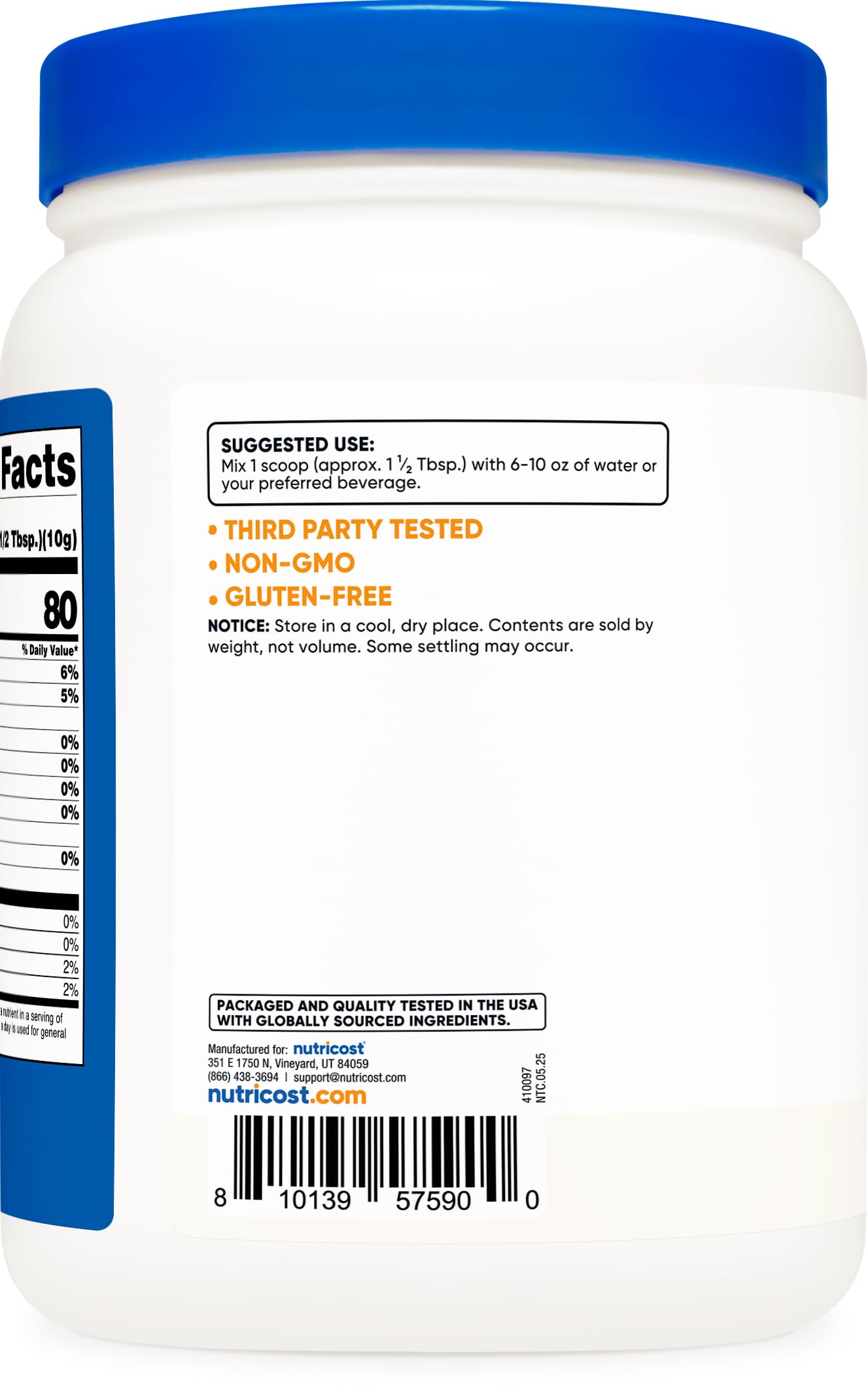 Nutricost Lecitina de girasol, porción de 10 g para emulsiones suaves