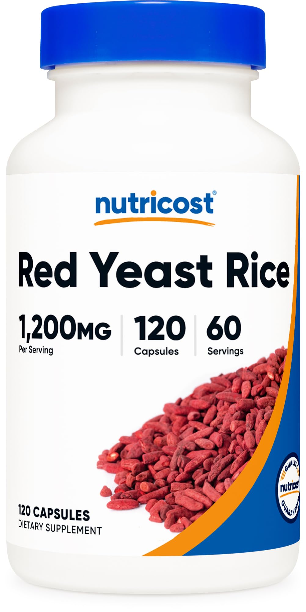 Nutricost Levadura Roja 1200 mg, botella, fácil de incorporar a la rutina diaria
