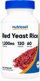 Nutricost Levadura Roja 1200 mg, botella, fácil de incorporar a la rutina diaria
