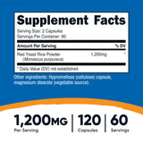 Nutricost Levadura Roja 1200 mg, cápsulas, presentación vegetariana para tu dieta
