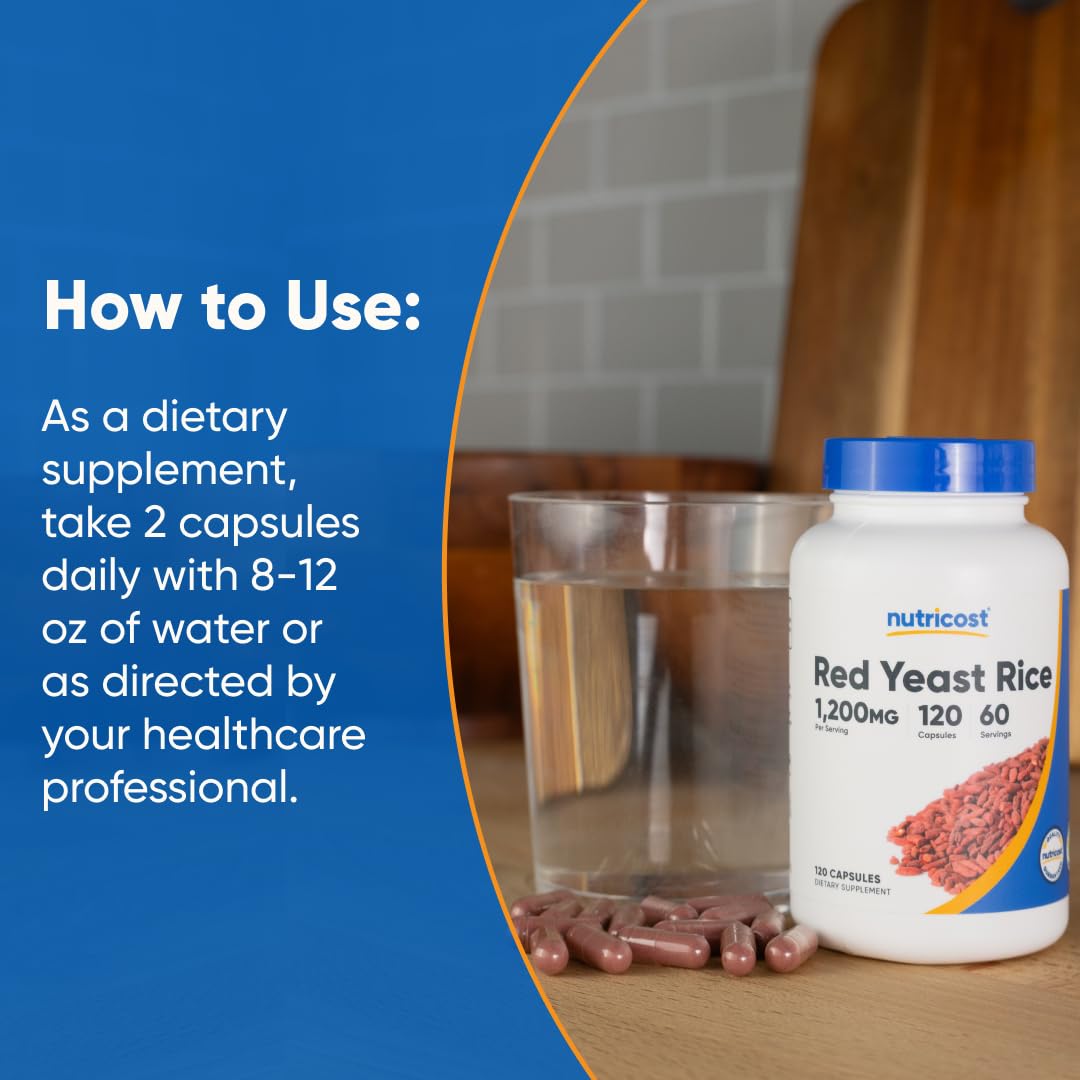 Nutricost Levadura Roja 1200 mg, datos de ingredientes para usuarios conscientes
