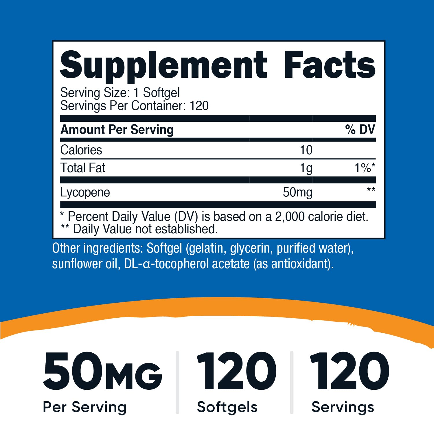 Nutricost Licopeno 50 mg, cápsulas dentro de una caja, envase claro