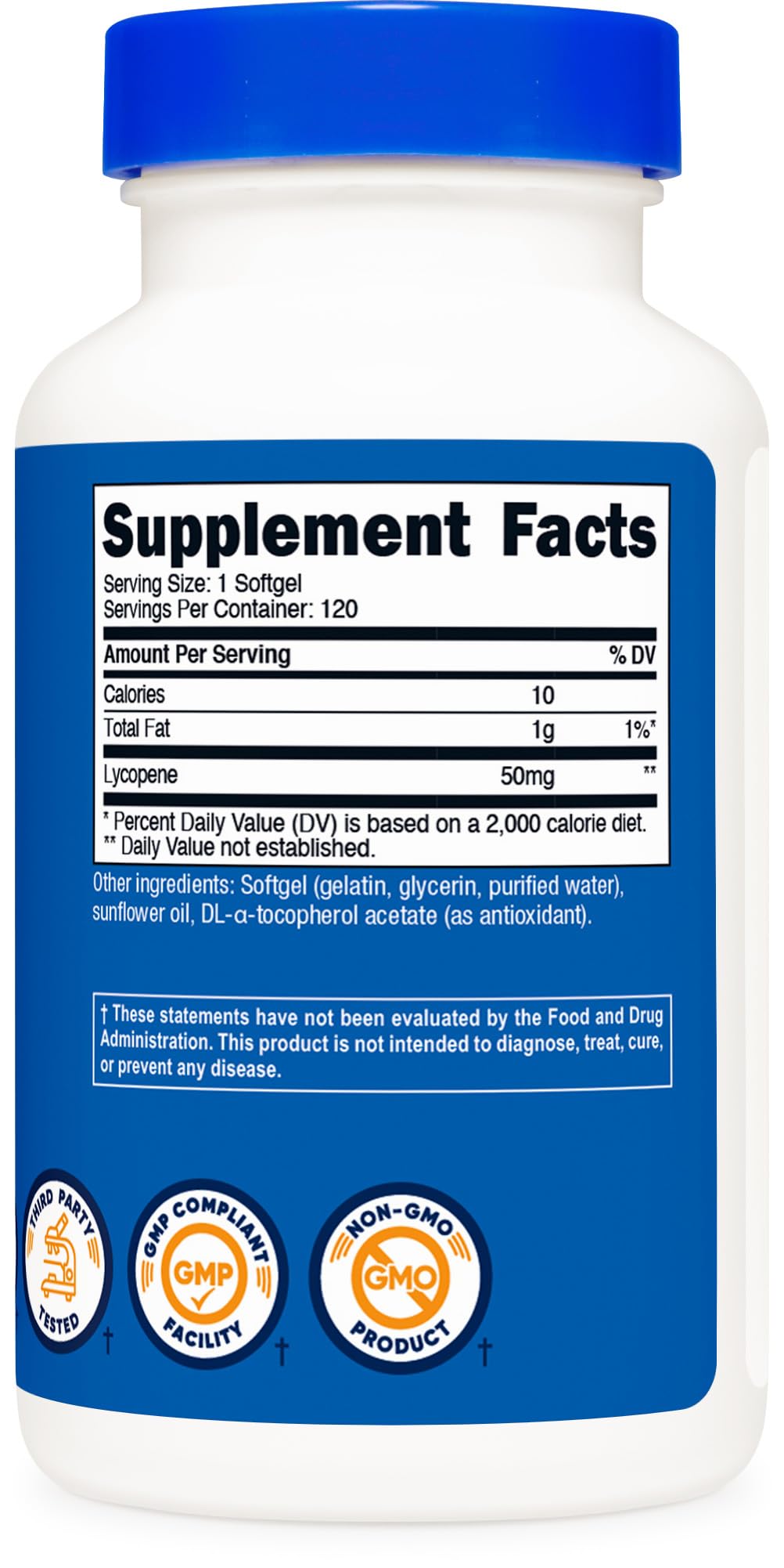 Nutricost Licopeno 50 mg, fábrica certificada NSF y GMP