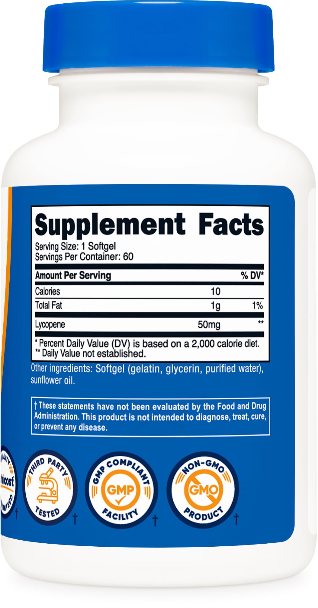 Nutricost Licopeno 50 mg dosis diaria fácil de tomar