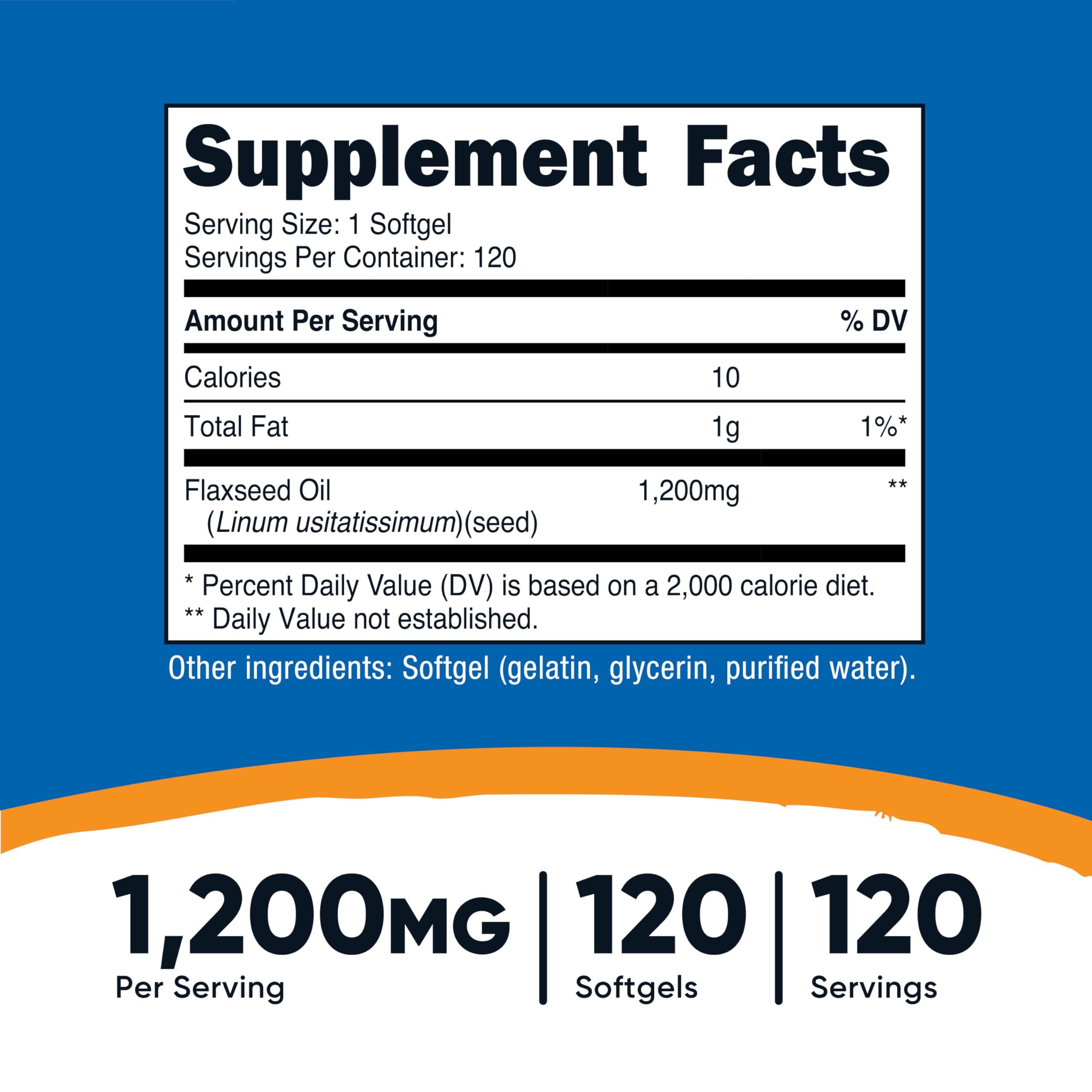 Nutricost aceite de linaza 1200 mg: cápsulas blandas como fuente de ácidos grasos beneficiosos.
