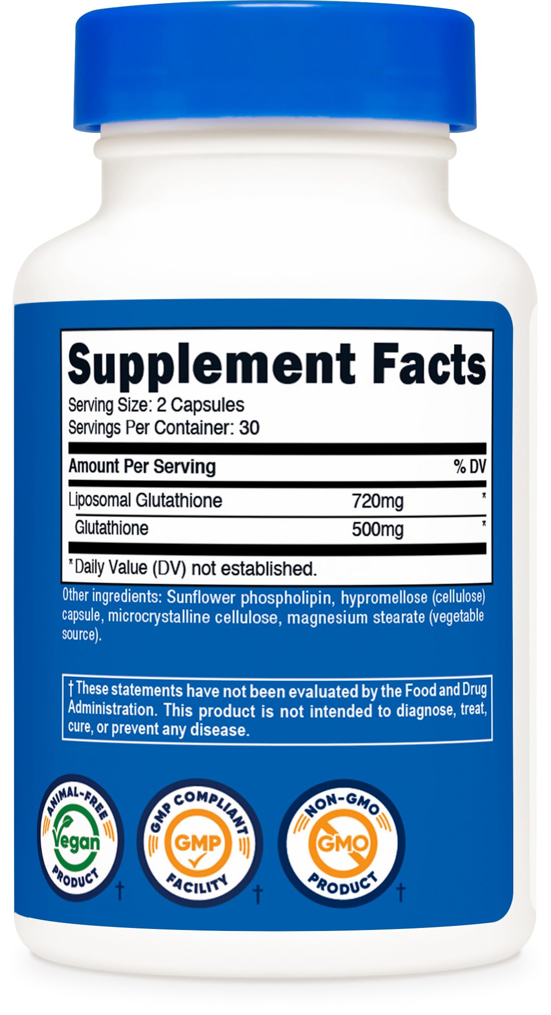 Nutricost Liposomal Glutathione, uso diario, apoyo sencillo para el bienestar.