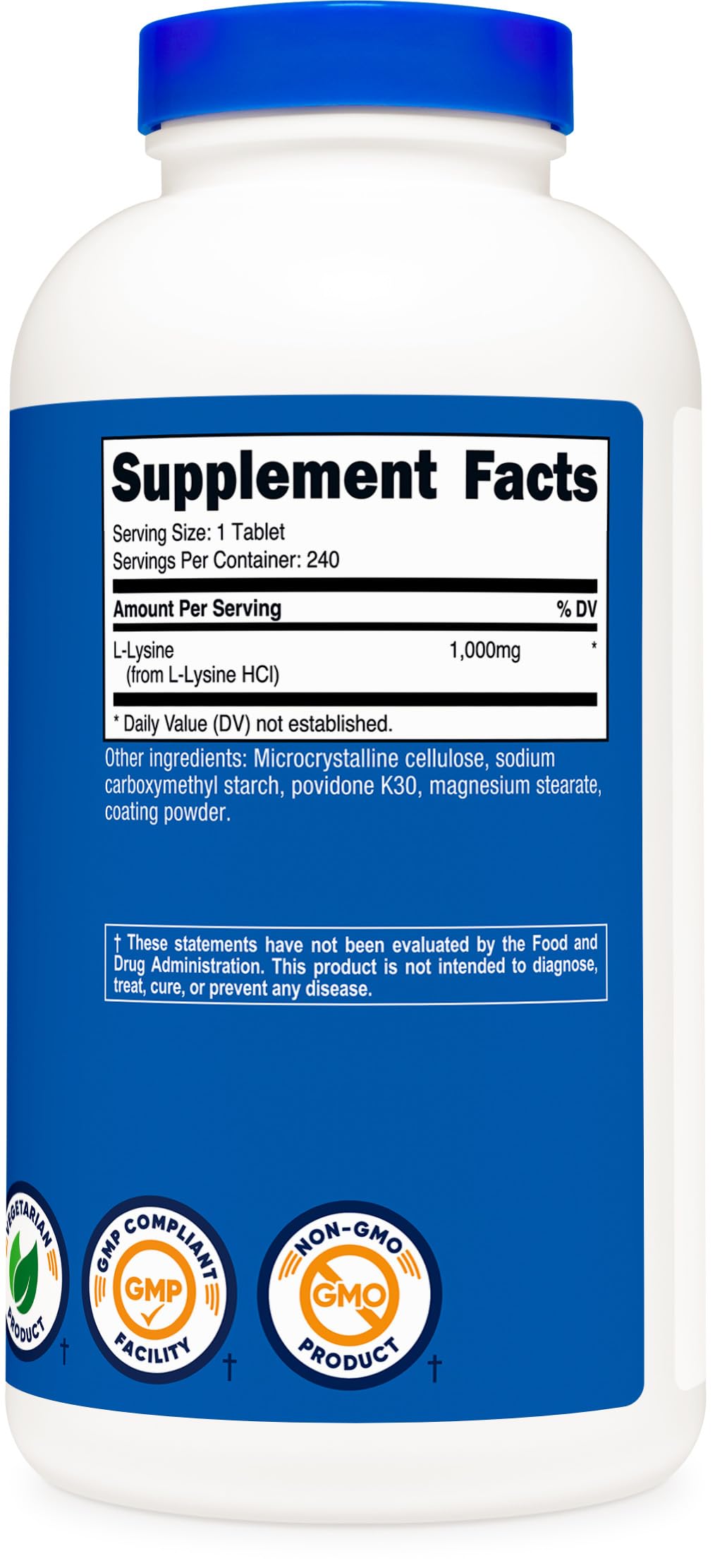 Nutricost Lisina 1000 mg, uso diario en estilo de vida saludable.