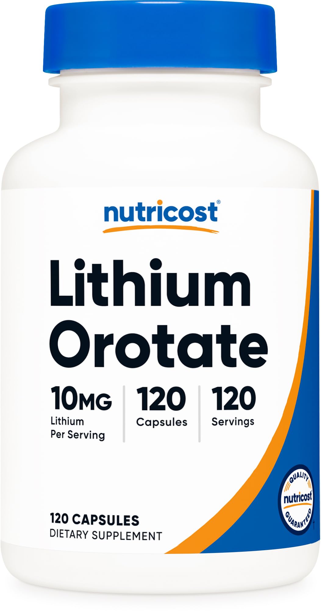 Nutricost litio orotato 10 mg cápsulas: frasco para uso diario de bienestar