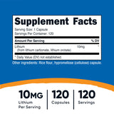 Nutricost litio orotato 10 mg etiqueta y caja destacan el envase para facilitar la compra consciente