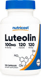 Nutricost Luteolina 100 mg cápsulas, frasco visible, complemento diario práctico para estilo de vida activo.